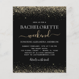 Budget Bachelorette Helg Guld Modern Glitter