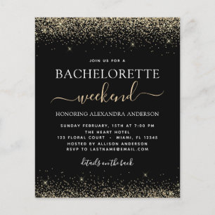 Budget Bachelorette Helg Guld Modern Glitter