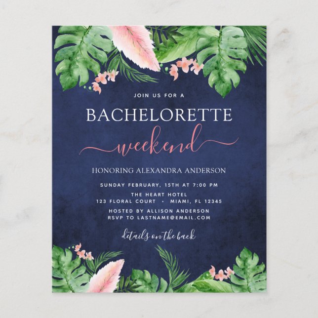 Budget Bachelorette Helg Itinerary Tropical (Framsida)