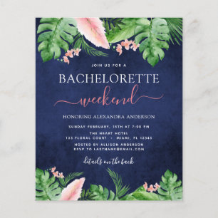 Budget Bachelorette Helg Itinerary Tropical Flygblad