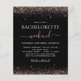 Budget Bachelorette Helg Rosa ros Guld Glitter