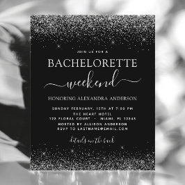Budget Bachelorette Helg Silver Glitter Party