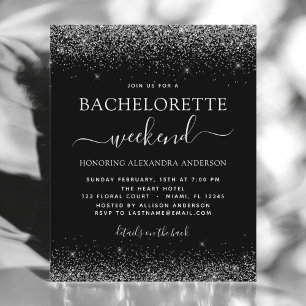 Budget Bachelorette Helg Silver Glitter Party