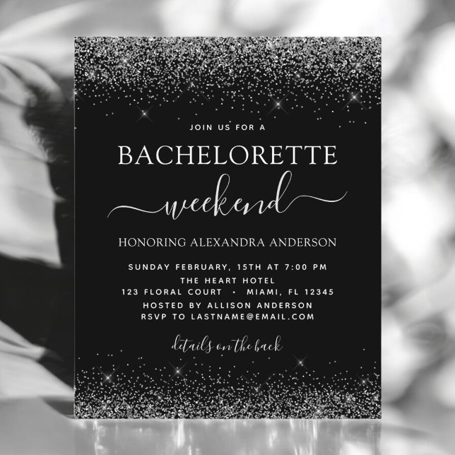 Budget Bachelorette Helg Silver Glitter Party (Skapare uppladdad)