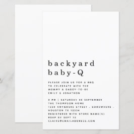 Budget Backyard Baby Q BBQ Shower Simple Inbjudan