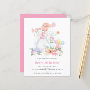 Budget Ballerina Rosa Girl Girl Girl 4e födelsedag