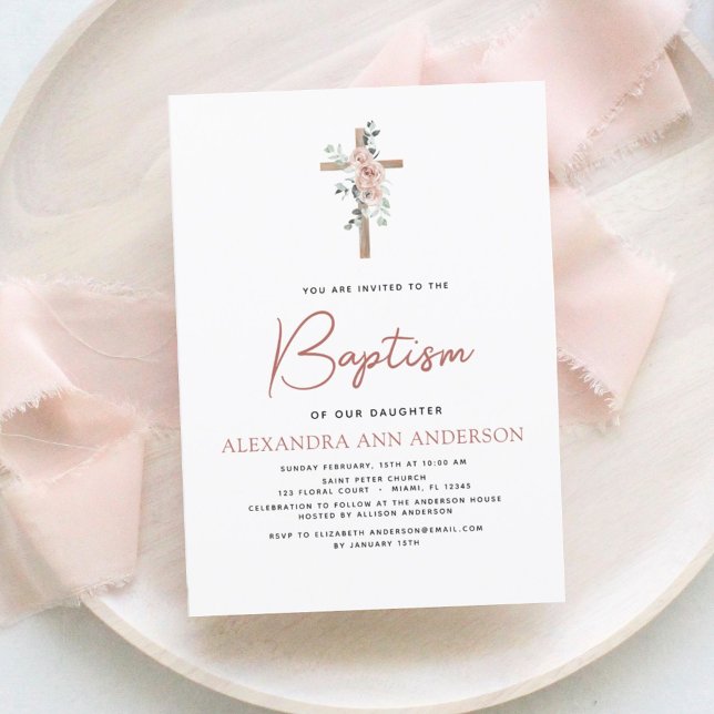 Budget Baptism Dusty Rosa ros Greenery Eucalyptus (Skapare uppladdad)
