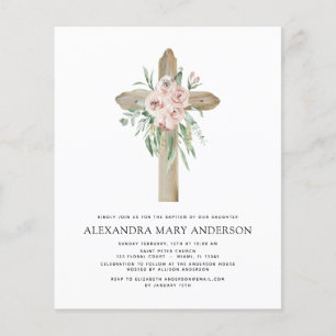 Budget Baptism Dusty Rosa ros Greenery Eucalyptus Flygblad