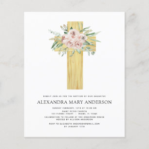 Budget Baptism Dusty Rosa ros Greenery Flygblad