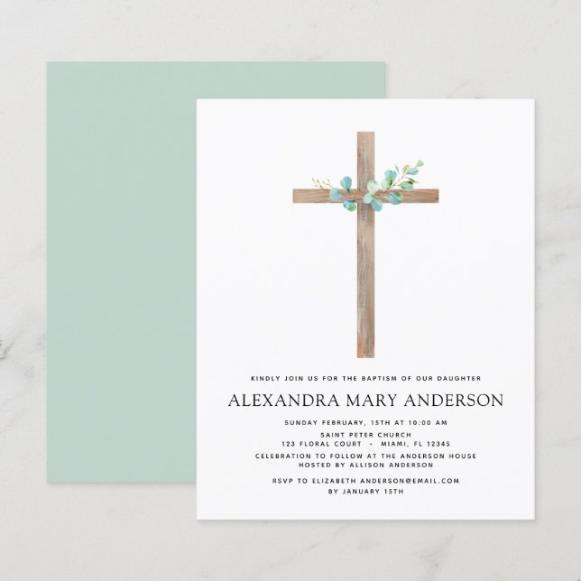 Budget Baptism Greenery Sage Eucalyptus (Fram/baksida)