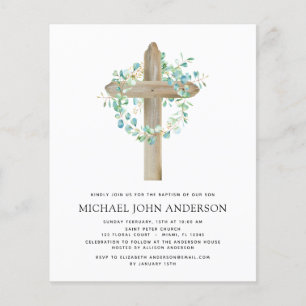Budget Baptism Greenery Sage Eucalyptus Flygblad