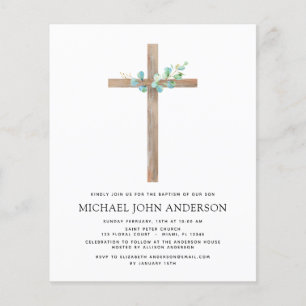 Budget Baptism Greenery Sage Eucalyptus Flygblad