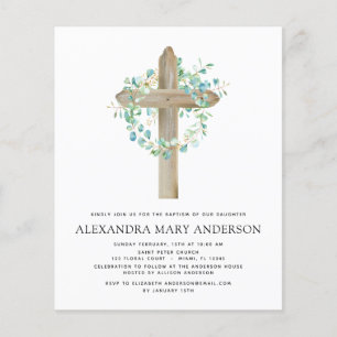Budget Baptism Greenery Sage Eucalyptus Flygblad
