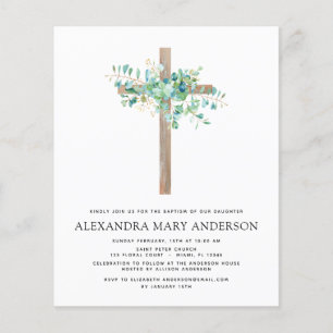 Budget Baptism Greenery Sage Eucalyptus Flygblad