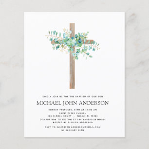 Budget Baptism Greenery Sage Eucalyptus Flygblad