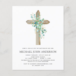 Budget Baptism Greenery Sage Eucalyptus Flygblad