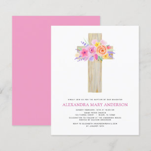 Budget Baptism Pastel Blommigt Rosa ros Kor