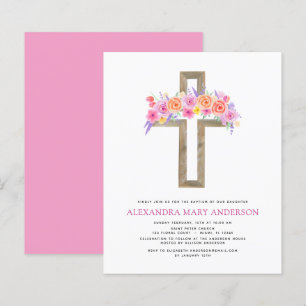 Budget Baptism Pastel Blommigt Rosa ros Kor