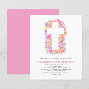 Budget Baptism Pastel Blommigt Rosa ros Kor