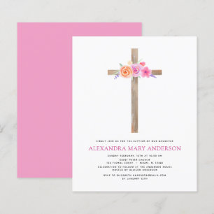 Budget Baptism Pastel Blommigt Rosa ros Kor