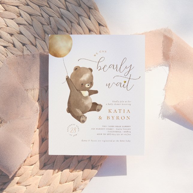 Budget Barly Wait Gender Neutral Bear Baby Shower (Skapare uppladdad)