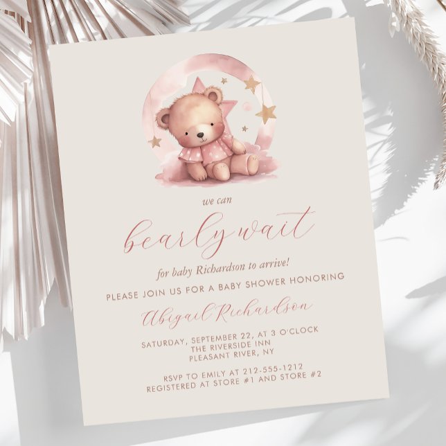 Budget Barly Wait Rosa Girl Girl Bear Baby Shower (Skapare uppladdad)