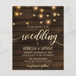 Budget Barn Wood String ljus bröllopsinbjudningar