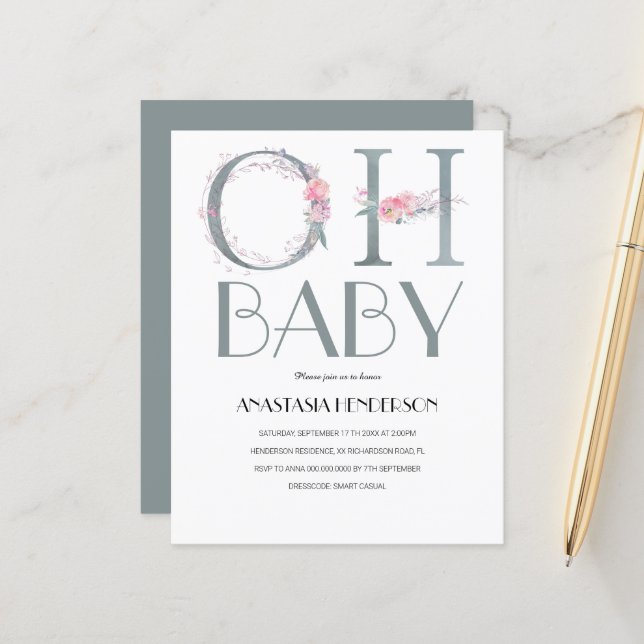 Budget Barnkalasinbjudan. (Fram/Back In Situ)