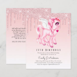 BUDGET Barnkalasinbjudan Rosa Enhörning