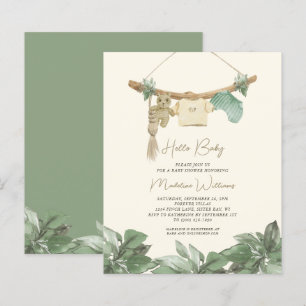 BUDGET Barnkläder Boy Hej Baby Shower Inbjudan