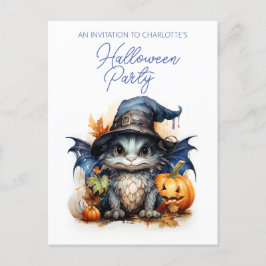 Budget Barns vattenfärg Baby Dragon Halloween Vykort
