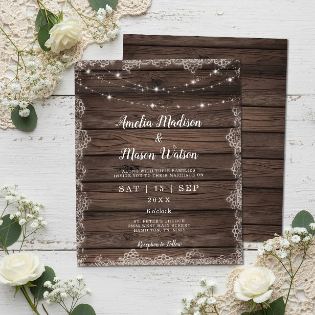 Budget Barnwood Snöre String Light Rustic Bröllop (Budget Barnwood Lace String Light Rustic Wedding)