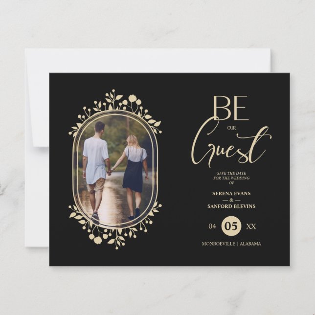 Budget Be our Guest Wedding Floral Frame Photo (Framsida)