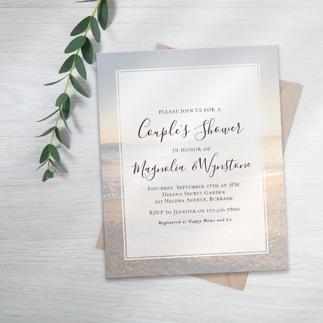 Budget Beach Ocean Couple's Shower-inbjudan (Skapare uppladdad)
