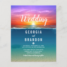 Budget Beach Tropical Wedding bjudande