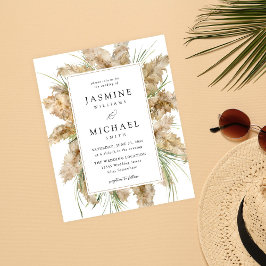 Budget Beachy Pampas Grass Boho Bröllop 2 Flygblad