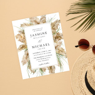 Budget Beachy Pampas Grass Boho Bröllop 2 Flygblad