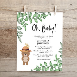 Budget Bear in the Wood Baby Shower bjudan