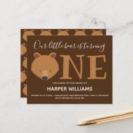 Budget Bear One Baby, första födelsedagsinbjudan