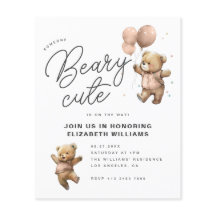 Budget Beary Cute Baby Shower Party-inbjudan