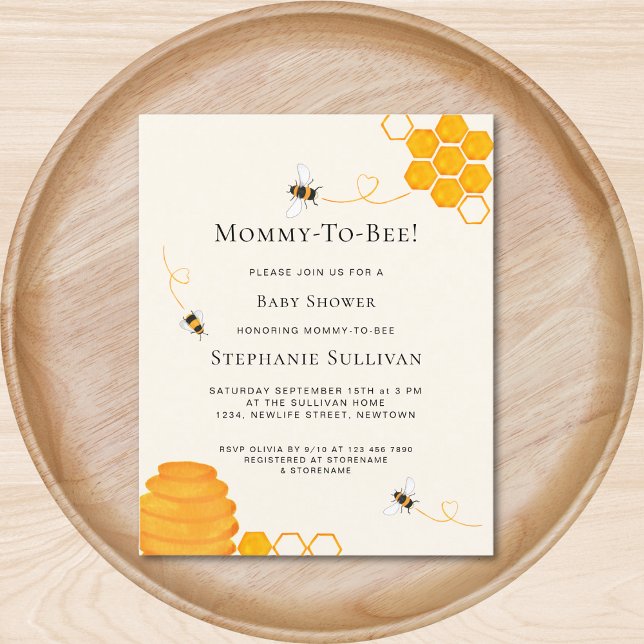 Budget Bee Baby Shower Inbjudan (Skapare uppladdad)