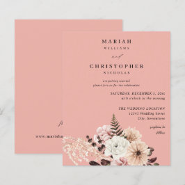 Budget Beige & Blush Rosa Rustik Blommig Bröllop P