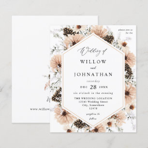 Budget Beige & Gräs Rustic Blommigt Bröllop