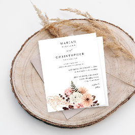 Budget Beige & Rosa Rustic Blommigt Bröllop