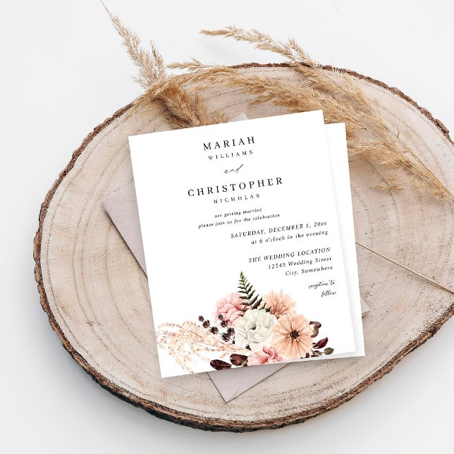 Budget Beige &  Rosa Rustic Blommigt Bröllop (Skapare uppladdad)