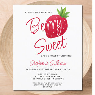 Budget Berry Sweet Baby Shower-inbjudan