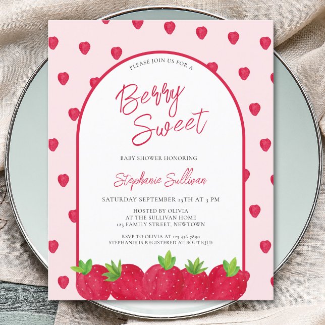 Budget Berry Sweet Baby Shower-inbjudan (Skapare uppladdad)