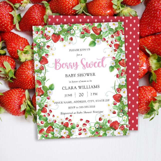 Budget Berry Sweet Baby Shower-inbjudan (Skapare uppladdad)