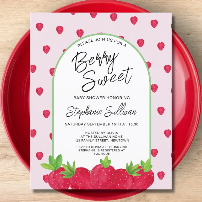 Budget Berry Sweet Strawberry Baby Shower Inbjudan (Skapare uppladdad)