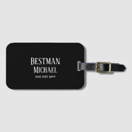 BUDGET Bestman Groomsman GIFTS Classic Black Bagagebricka